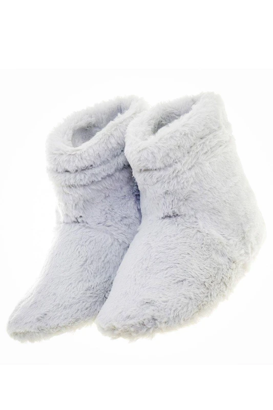 Image of ARMOURHOME Faux Fur Heated Boot Slippers - Grey, Silver/Grey 5056223128675