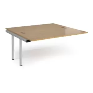 Image of Bench Desk Add On 2 Person Rectangular Desks 1600mm Oak Tops With Silver Frames 1600mm Depth Connex