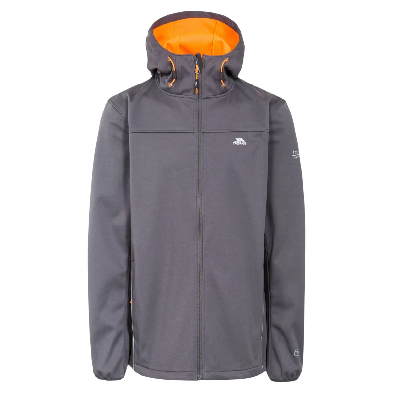 Image of Trespass Trespass Men Zeek Waterproof Softshell Jacket in Dark Grey Size: X-Small Dark Grey XS Male 5057819834765