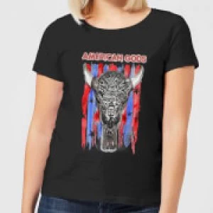 Image of American Gods Skull Flag Womens T-Shirt - Black - M