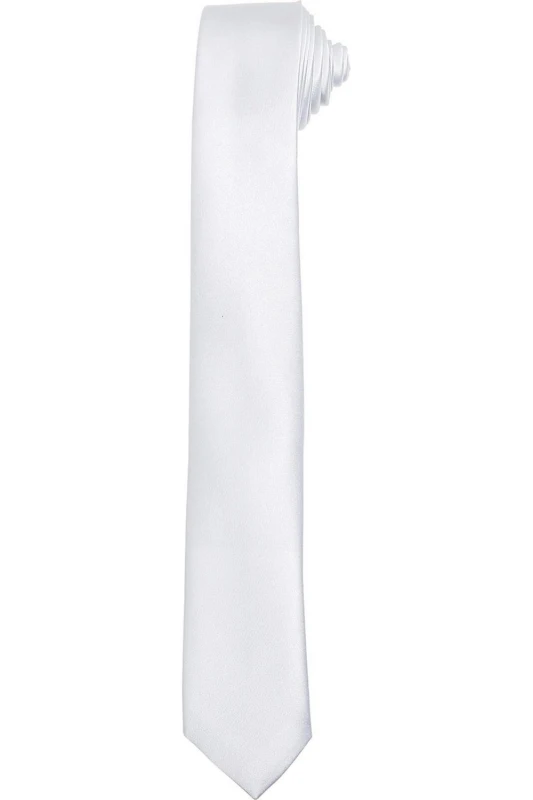 Image of Premier Premier Slim Tie in White White One Size Unisex 5063470840755