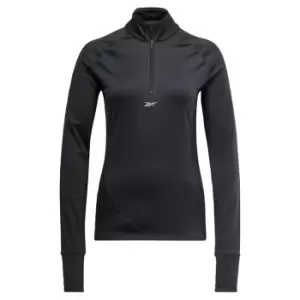 Image of Reebok Running Quarter-Zip Sweatshirt Womens - Black
