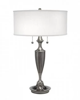Image of 2 Light Table Lamp Antique Nickel, E27