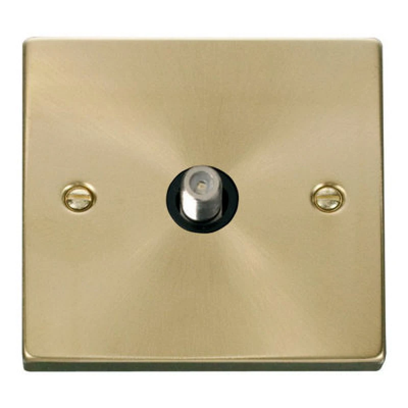 Image of SE Home Satin / Brushed Brass Satellite Socket 1 Gang Gold