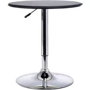 Image of 93cm Adjustable Round Bar Table w/ PVC Leather Steel Base Bistro Black - Homcom
