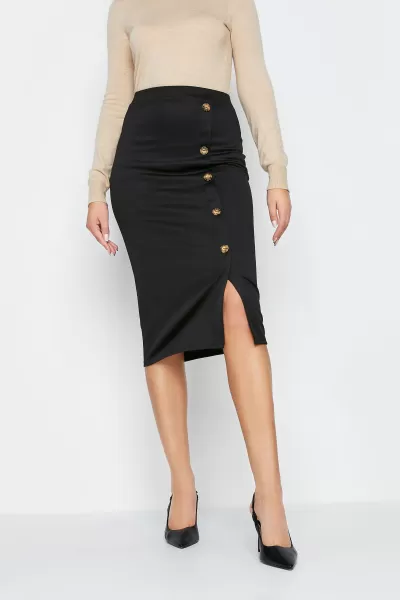 Image of Tall Button Midi Skirt