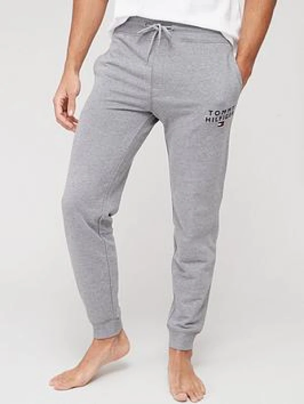 Image of Tommy Hilfiger Track Cotton-Blend Jersey Joggers - L Grey Trousers male UM0UM02880P4A L