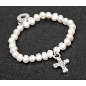 Image of Equilibrium Freshwater Pearl Christening Bracelet