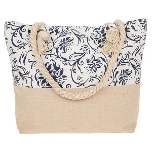 Image of Blue Chintz Tote Bag Dark Blue
