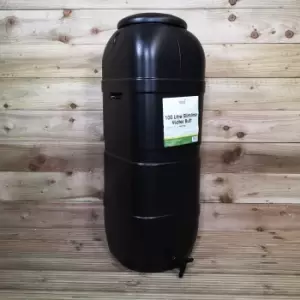 Image of Strata Slim Space Saver Water Butt 100L With Lid & Tap Carry Handles in Black