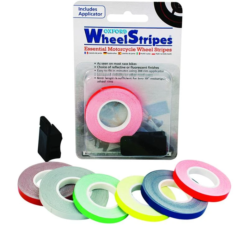 Image of Oxford 7mm Wheel Stripes + Applicator Fluorescent Yellow Hi-Vis Yellow