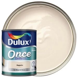 Image of Dulux Once Magnolia Satinwood Paint 750ml