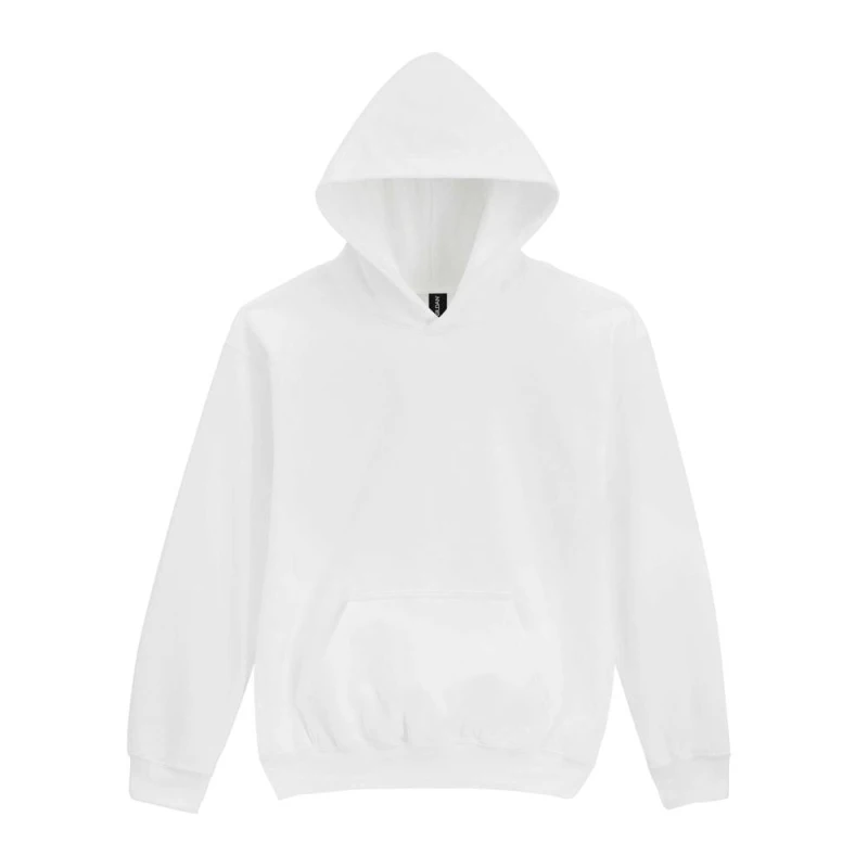 Image of Gildan Softstyle Fleece Midweight Hoodie in White Size: 5-6 Years White Unisex 5-6 Years
