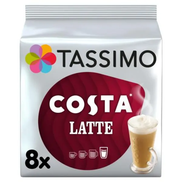 Image of Tassimo Costa Latte Coffee Pack of 8 Pods