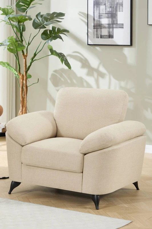 Image of More4Homes Malmo Modern Scandi Style Fabric Living Room Chair (Beige)