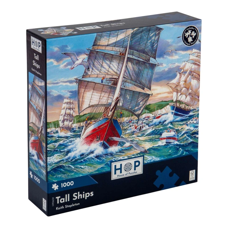 Image of The House Of Puzzles Tall Ships, 1000 Piece Jigsaw Puzzle Multi unisex