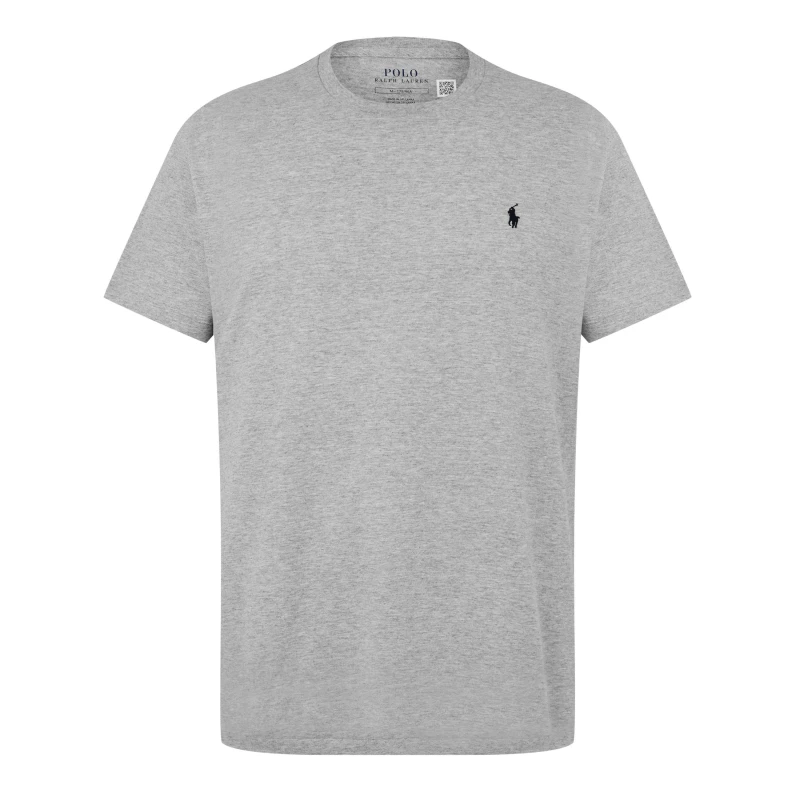 Image of Polo Ralph Lauren Mens Regular Fit Short Sleeve T-Shirt Grey / Navy male S