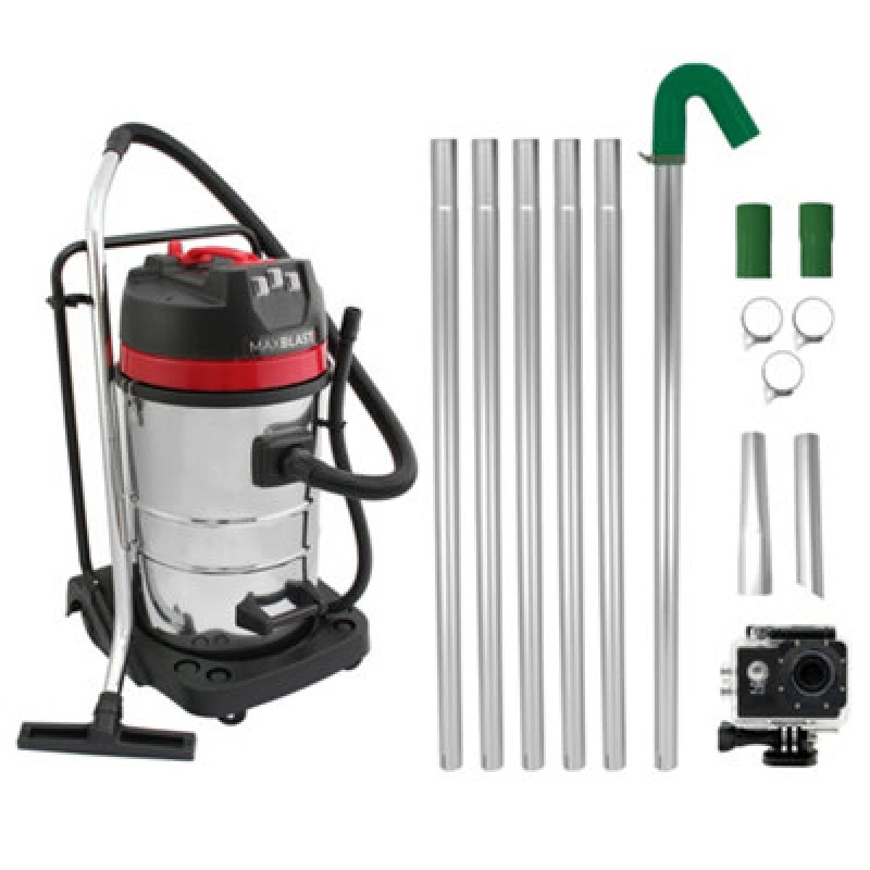 Image of MonsterShop Gutter Cleaning System 80L Wet & Dry Industrial Hoover 24ft Vacuum Pole Kit