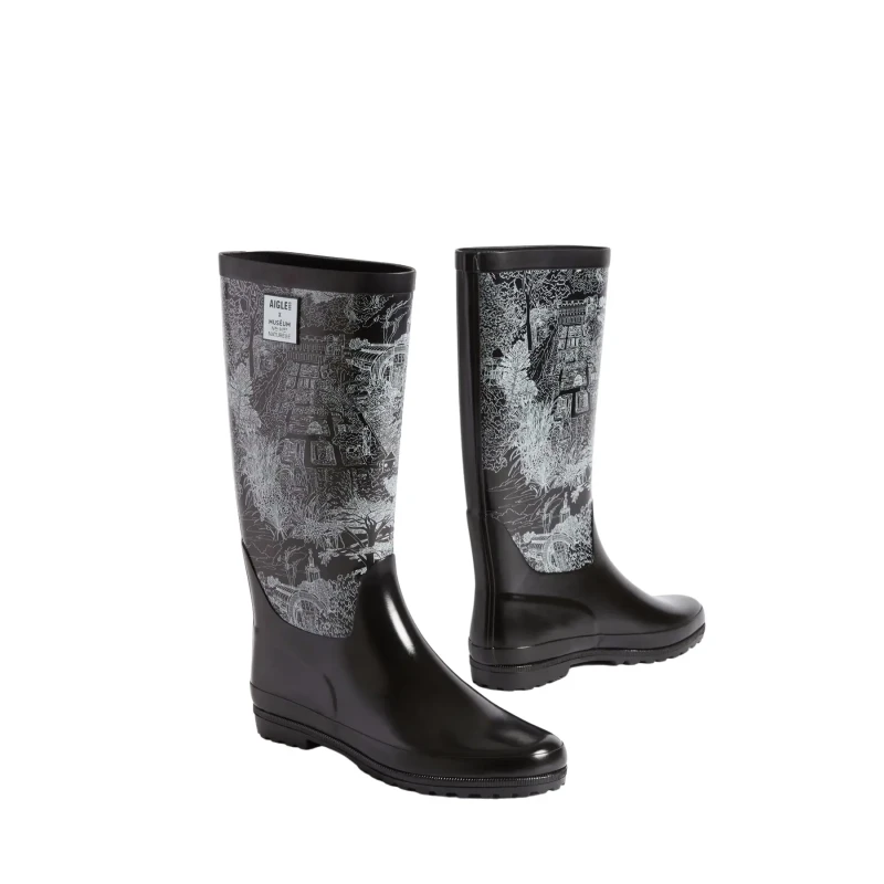 Image of Aigle Womens printed rain boots Aigle Eliosa Pt Blanc Female 37