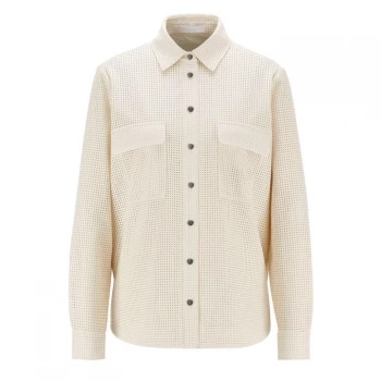 Image of Hugo Boss Bafy Long Sleeve Shirt Open White Size 8 Women