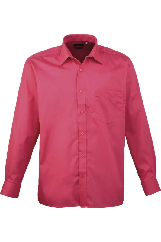 Image of Premier Premier Men Poplin Long-Sleeved Formal Shirt in Pale Pink Pale Pink One Size Male 5055805362018