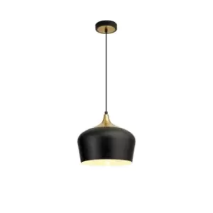 Image of Harpersfield 32cm Ceiling Pendant, E27, Black, Gold