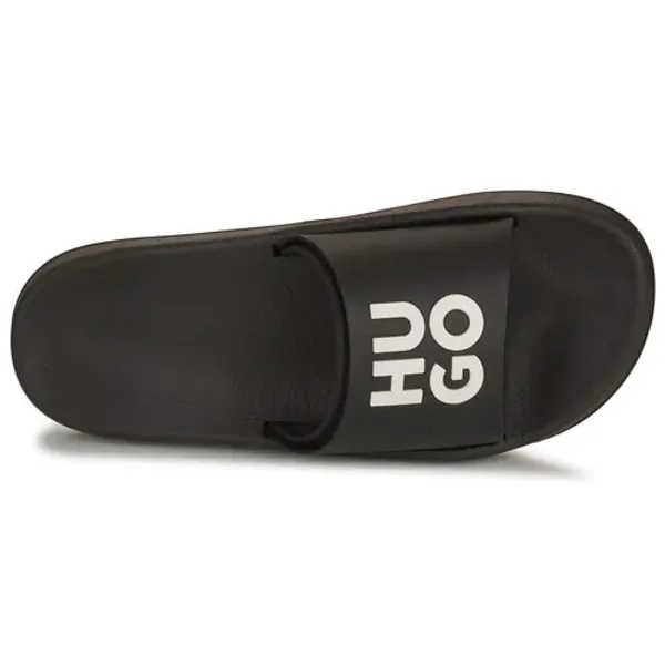 Image of HUGO Mens Match Rubber Slides - UK 10 Black Sandals male 50497864-002 10