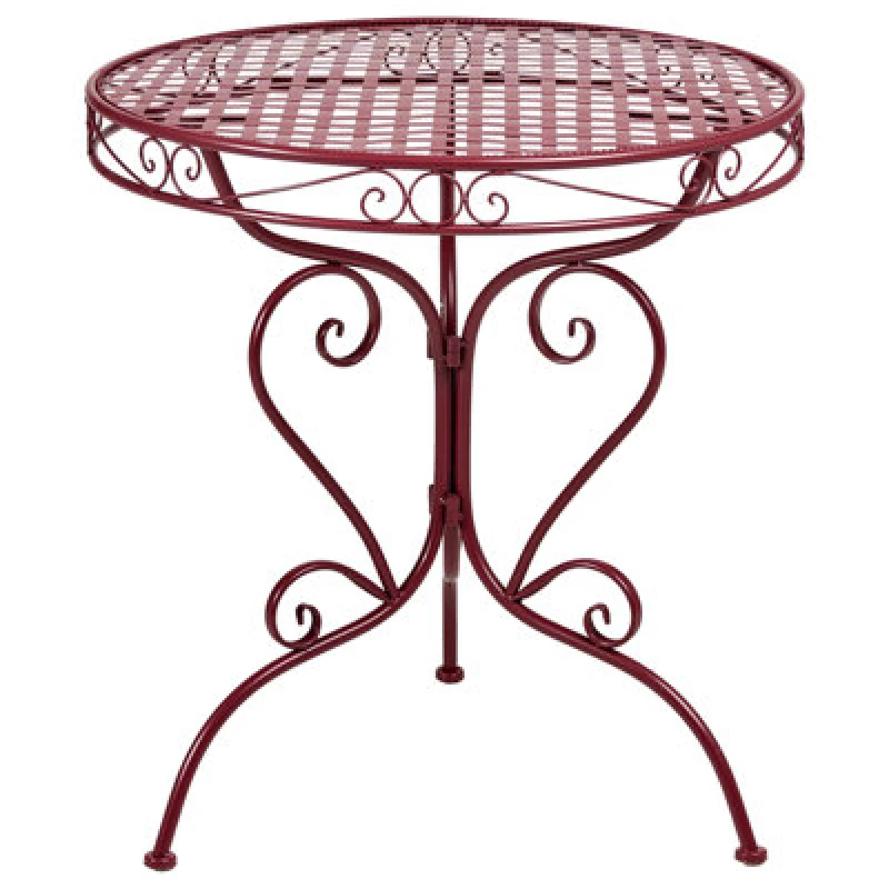 Image of Beliani Bistro Table Albinia 70 Cm 70 Cm Metal Burgundy