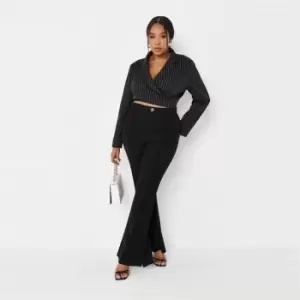 Image of Missguided Plus Split Hem Flare - Black