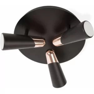 Image of Black Lao 3-light ceiling light