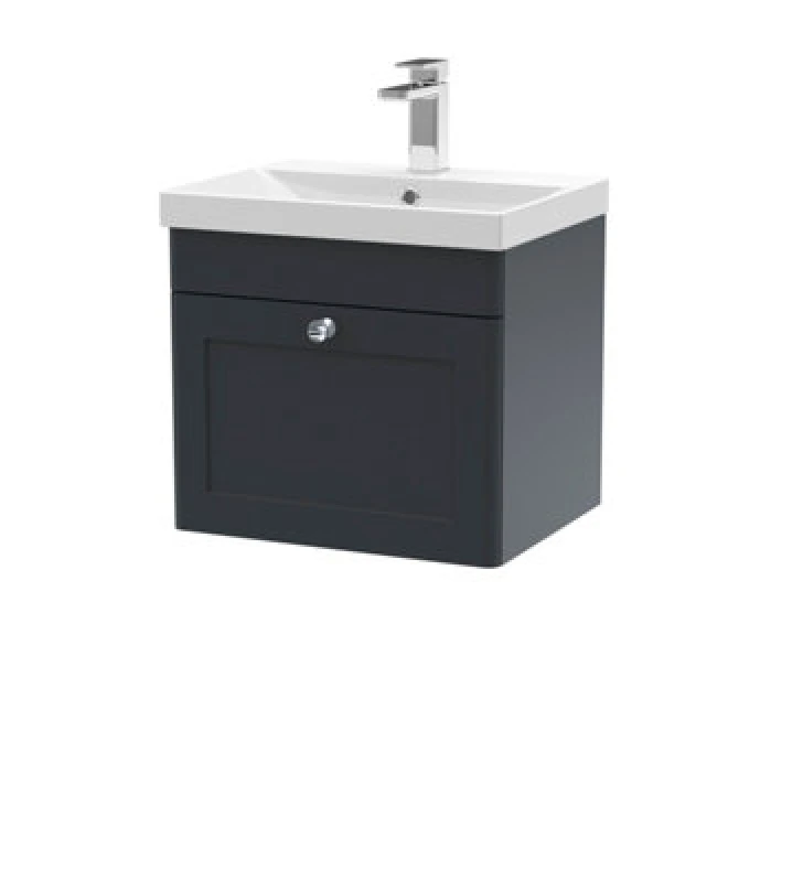 Image of nuie 500mm Wall Hung 1 Drawer Vanity & Basin 3 - Soft Black CLC1491E