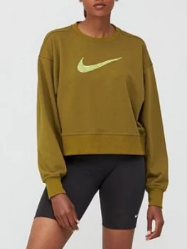 Image of Nike Training Get Fit Swoosh Sweatshirt - Olive