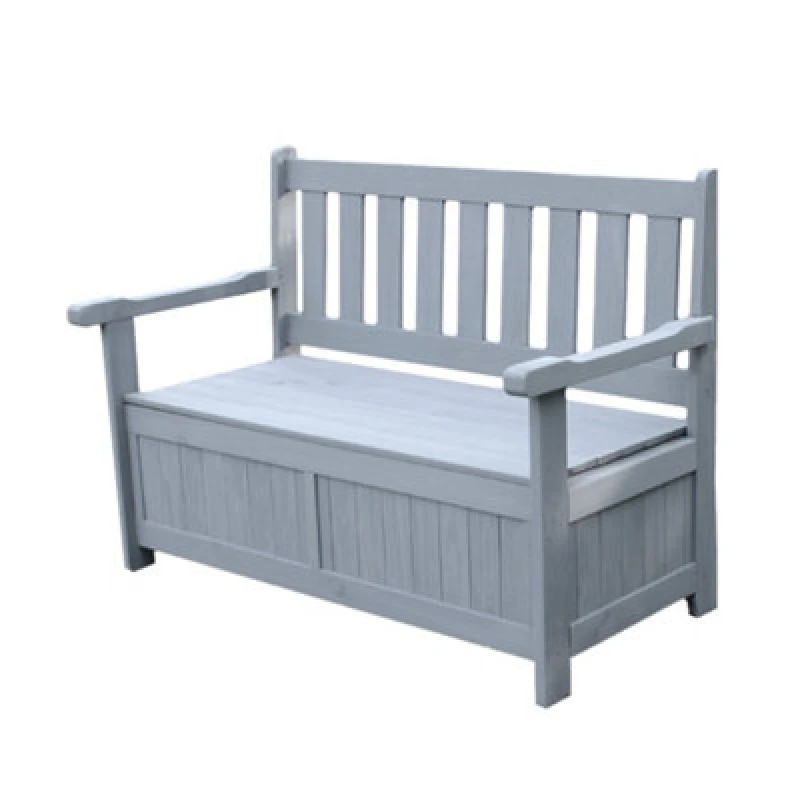 Image of Jack Stonehouse Grey Wooden Garden Enclosed Storage Bench