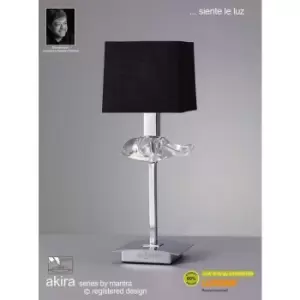 Image of Akira Table Lamp 1 Bulb E14, polished chrome with Black lampshade