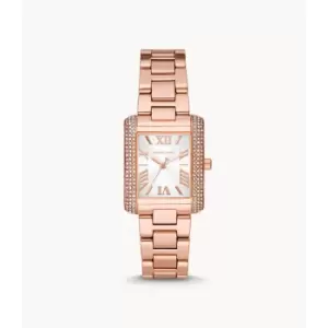 Image of Michael Kors Womens Emery Three-Hand Rose Gold-Tone Stainless Steel Watch - Rose Gold