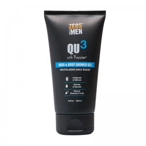 Image of Zeos For Men QU3 Hair Body Shower Gel 150ml