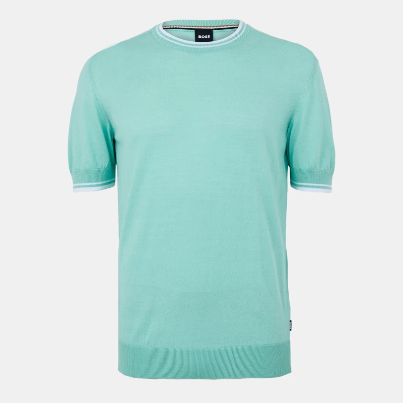 Image of Boss Mens Talian Knitted Top Pastel Green male 2XL