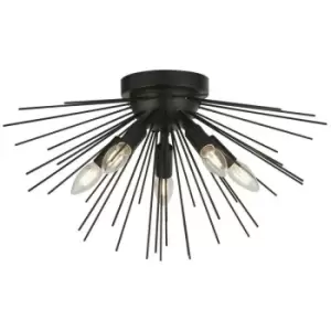 Image of Searchlight SPUTNIK - 5 Light Semi-Flush Candle Lamp - Black
