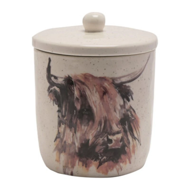 Image of Meg Hawkins Meg Hawkins Storage Canister - Highland Cow Multi