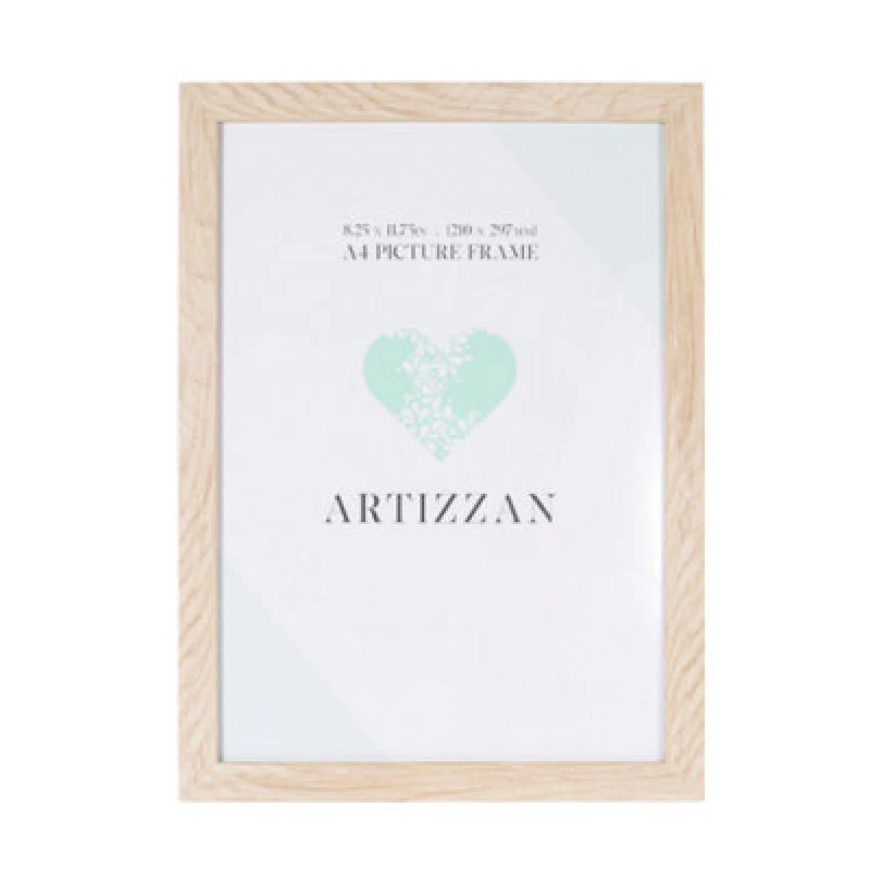 Image of Happy Homewares Modern And Chic Oak Veneer Wood Effect A4 Certificate Frame For Wall Or Table