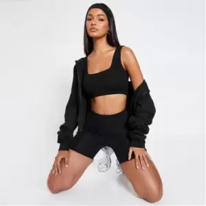 Image of I Saw It First Square Neck Rib Crop Top - Black