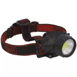 Image of Hands-Free Head Torch Spotlight - 3W COB LED - 200 Lumens - Battery Powered