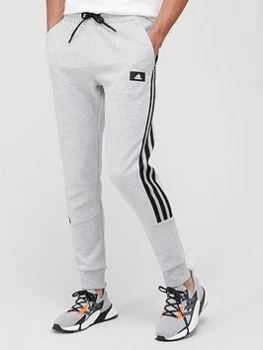Image of adidas Future Icon 3 Stripe Pants - Grey/Black, Grey/Black, Size S, Men