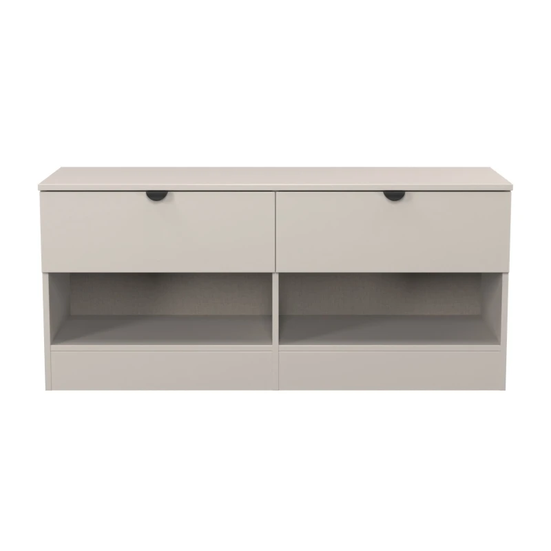Image of Welcome Furniture Solomon 2 Drawer Openshelf Bed Box Chest of Drawers Medium Beige 42234790390