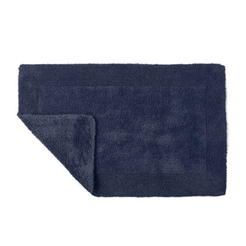 Image of Allure Bath Fashions Elegance Reversible Heavyweight Bath Mat - Navy Blue