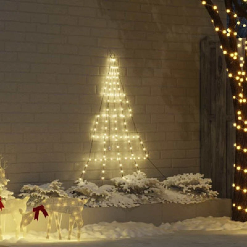 Image of Vidaxl LED Christmas Tree With Ground Spikes Warm White 182cm Metal