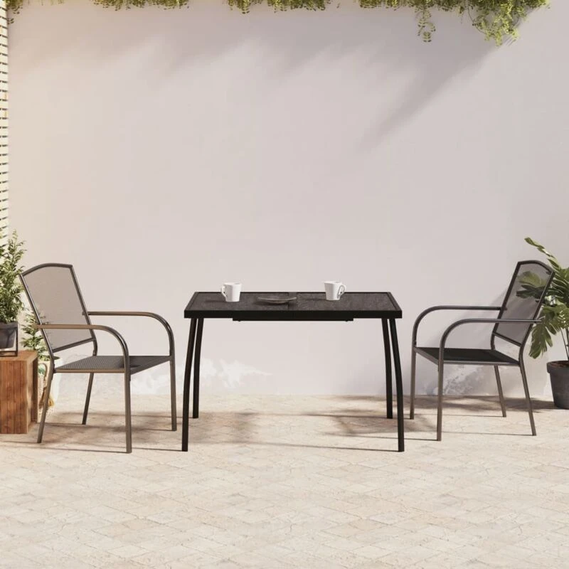 Image of VIDAXL 3 Piece Garden Dining Set Anthracite Steel Vidaxl 8720845889982