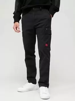 Image of HUGO Glian231d Slim Fit Trousers - Black, Size 52=Uk36In, Inside Leg Regular, Men
