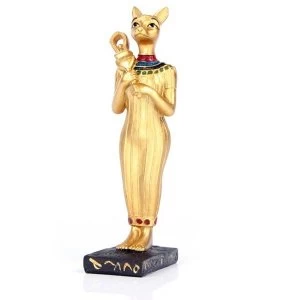 Image of Gold Standing Bast Egyptian (Pack Of 4) Figurine