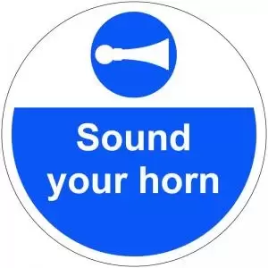Image of Sound Your Horn Floor Graphic adheres to most smooth clean flat